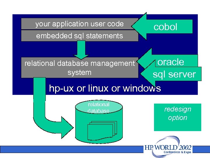your application user code embedded sql statements cobol oracle sql server hp-ux or linux