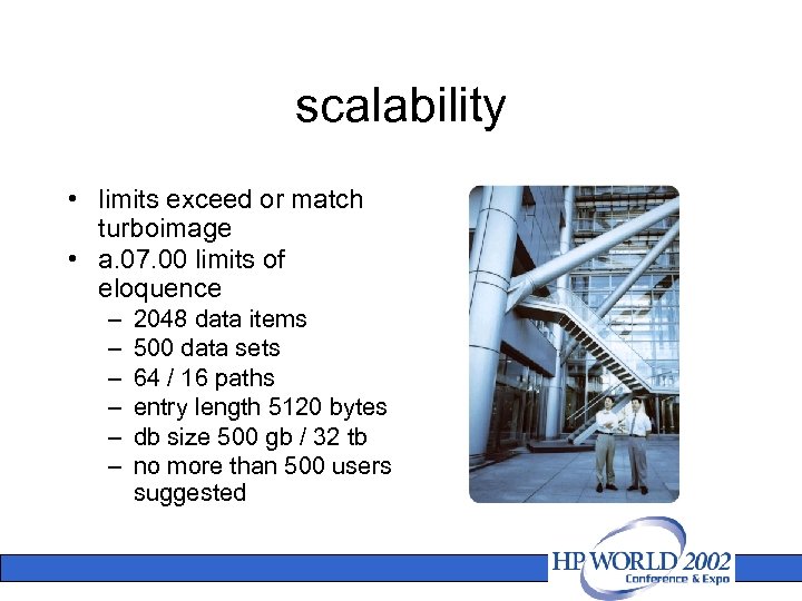 scalability • limits exceed or match turboimage • a. 07. 00 limits of eloquence
