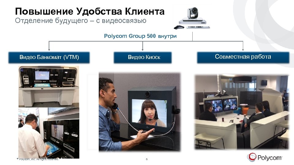 Повышение Удобства Клиента Отделение будущего – с видеосвязью Polycom Group 500 внутри Видео Банкомат