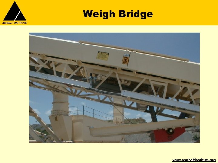 Weigh Bridge ASPHALT INSTITUTE www. asphaltinstitute. org 