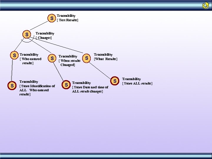 S S Traceability [ Test Results] Traceability [ Changes] Traceability [ Who entered results]