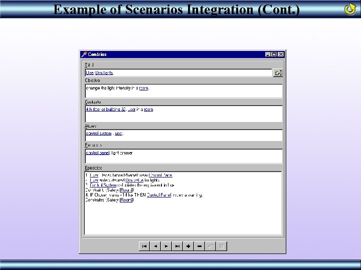Example of Scenarios Integration (Cont. ) 