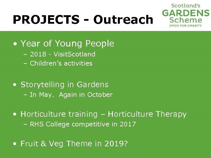 PROJECTS - Outreach • Year of Young People – 2018 - Visit. Scotland –