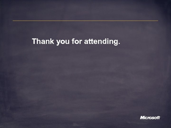 Thank you for attending. 