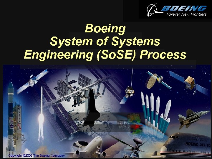 Boeing System of Systems Engineering (So. SE) Process Copyright © 2003 The Boeing Company