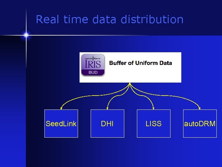 Real time data distribution BUD Seed. Link DHI LISS auto. DRM 