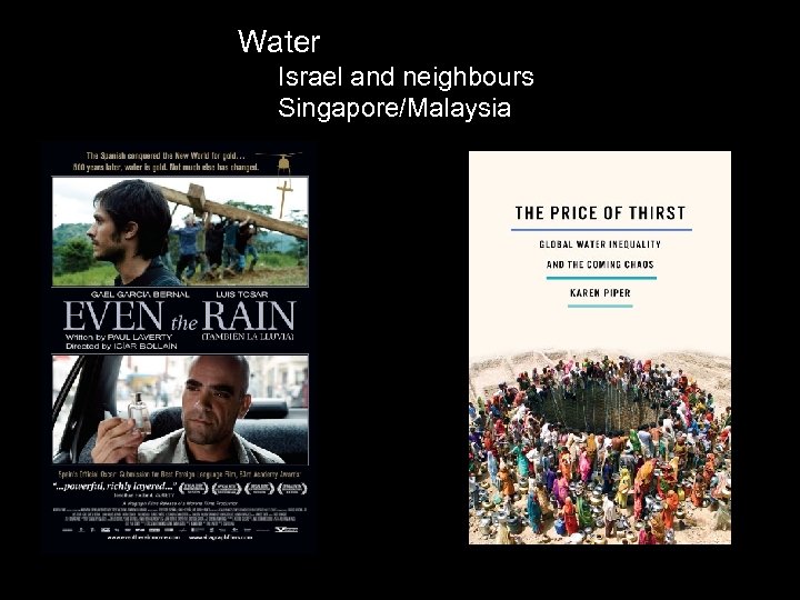 Water Israel and neighbours Singapore/Malaysia 