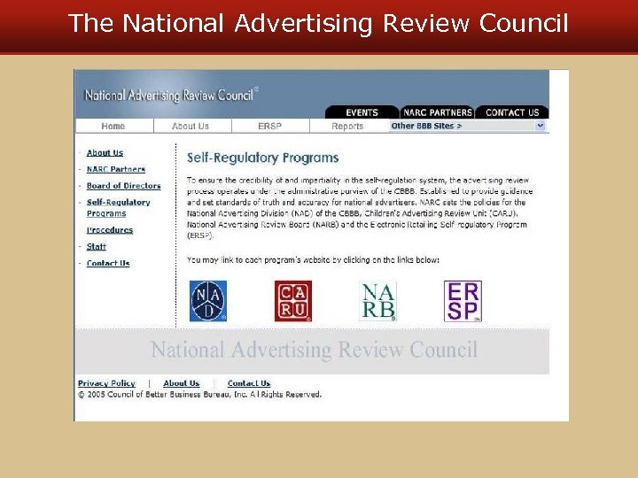 The National Advertising Review Council 