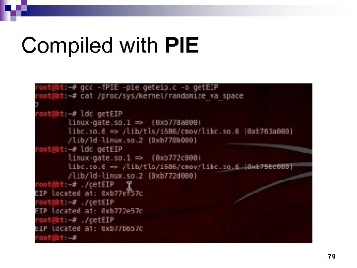 Compiled with PIE 79 