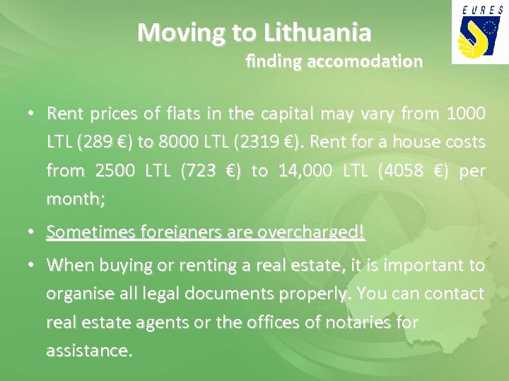 Moving to Lithuania finding accomodation • Rent prices of flats in the capital may