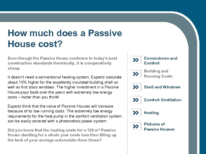 How much does a Passive House cost? Even though the Passive House conforms to