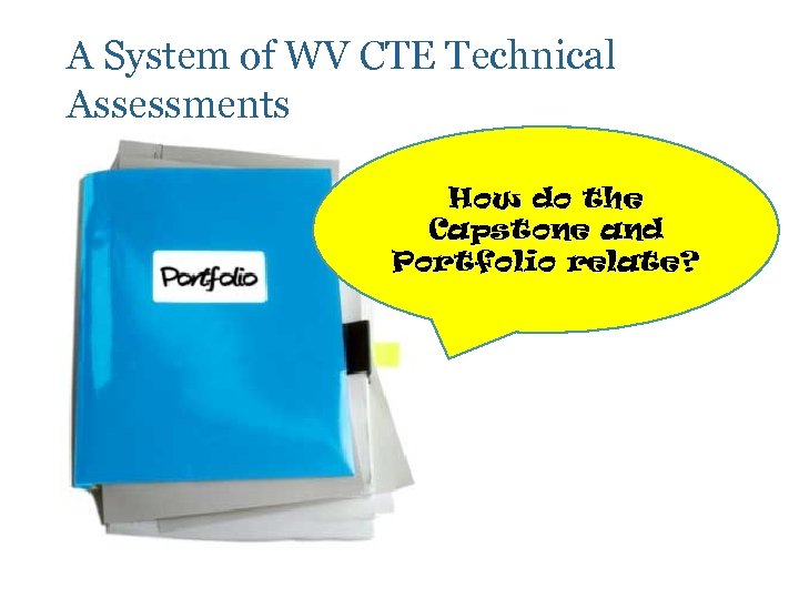 A System of WV CTE Technical Assessments How do the Capstone and Portfolio relate?