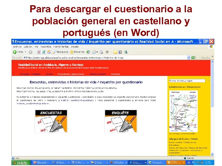 Para descargar el cuestionario a la población general en castellano y portugués (en Word)