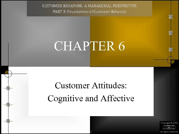 CUSTOMER BEHAVIOR: A MANAGERIAL PERSPECTIVE PART 2: Foundations of Customer Behavior CHAPTER 6 Customer