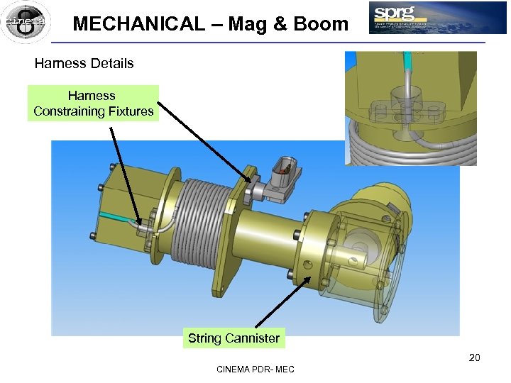 MECHANICAL – Mag & Boom Harness Details Harness Constraining Fixtures String Cannister 20 CINEMA