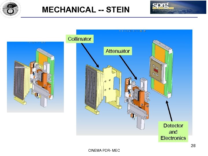 MECHANICAL -- STEIN Collimator Attenuator Detector and Electronics 28 CINEMA PDR- MEC 