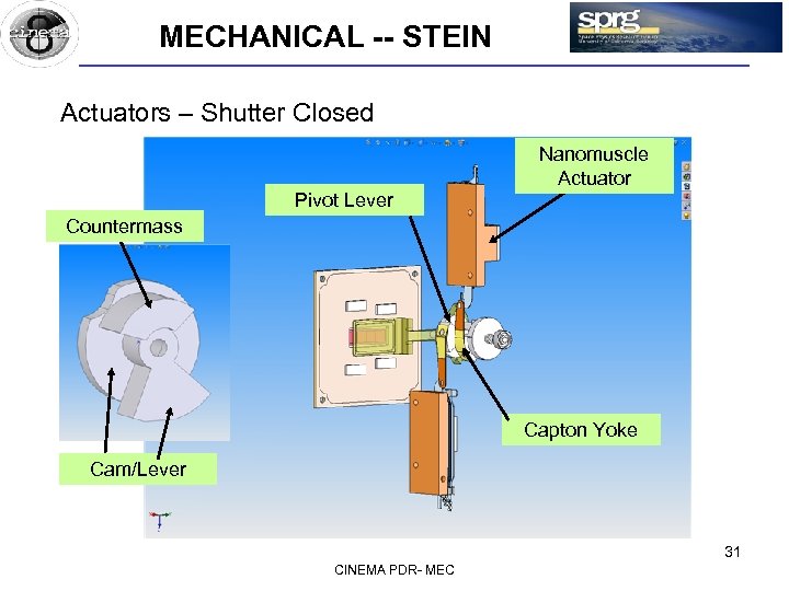 MECHANICAL -- STEIN Actuators – Shutter Closed Nanomuscle Actuator Pivot Lever Countermass Capton Yoke