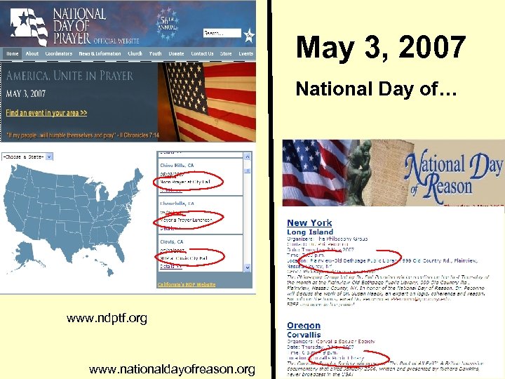 May 3, 2007 National Day of… www. ndptf. org www. nationaldayofreason. org 