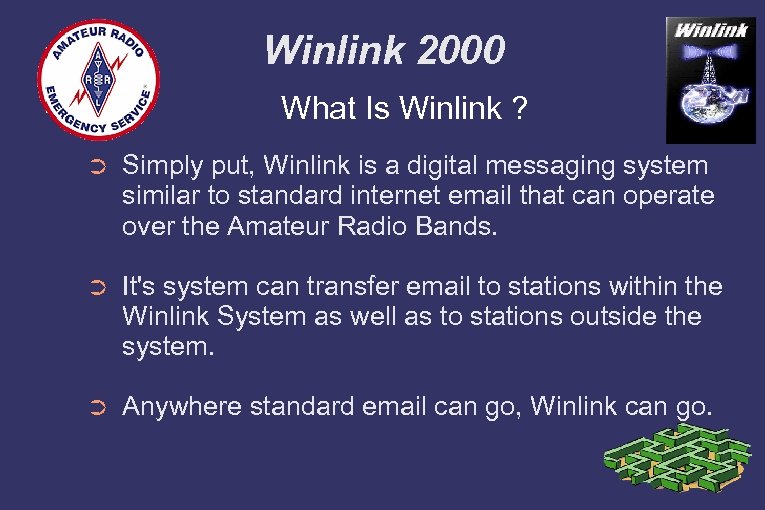 Winlink 2000 What Is Winlink ? ➲ Simply put, Winlink is a digital messaging