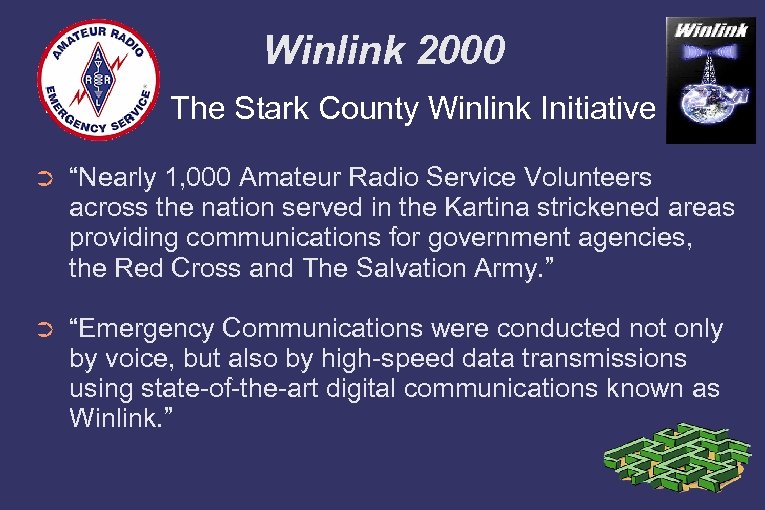 Winlink 2000 The Stark County Winlink Initiative ➲ “Nearly 1, 000 Amateur Radio Service