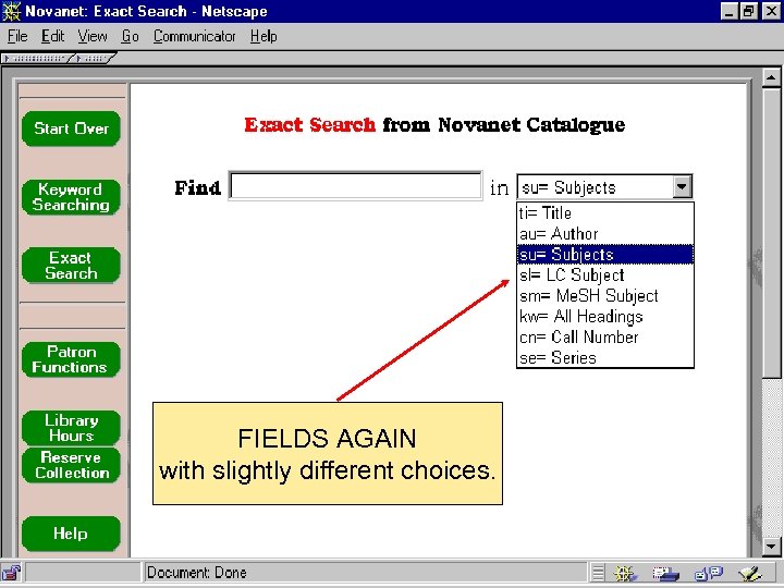 FIELDS AGAIN with slightly different choices. 