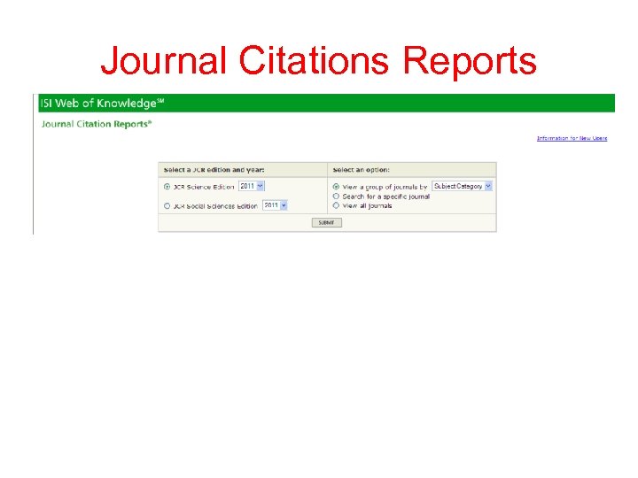 Journal Citations Reports 