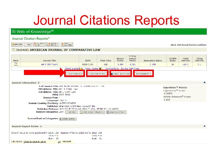 Journal Citations Reports 