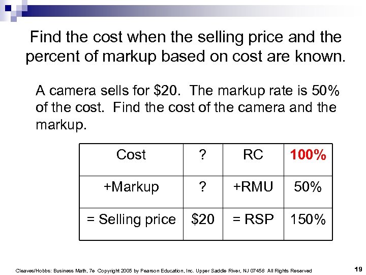 Find the cost when the selling price and the percent of markup based on