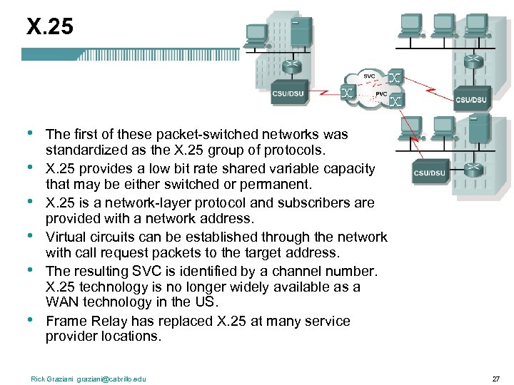 X. 25 • • • The first of these packet-switched networks was standardized as