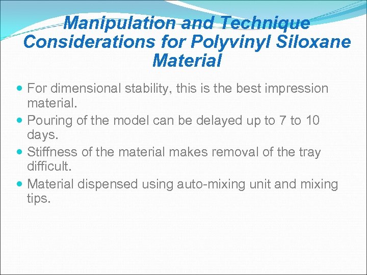 Impression Materials Bds 3 Dr M Slabbert Dept