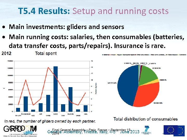 T 5. 4 Results: Setup and running costs Main investments: gliders and sensors Main