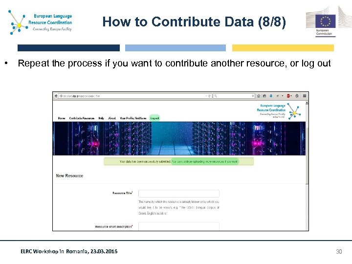 How to Contribute Data (8/8) • Repeat the process if you want to contribute
