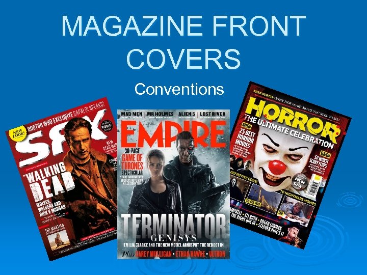 MAGAZINE FRONT COVERS Conventions 