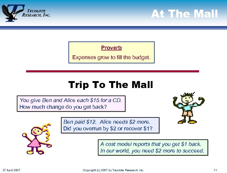 At The Mall Proverb Expenses grow to fill the budget. Trip To The Mall