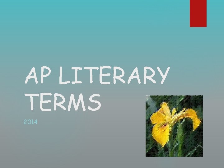 AP LITERARY TERMS 2014 