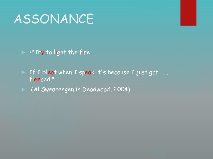 ASSONANCE • 