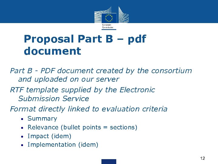 Proposal Part B – pdf document Part B - PDF document created by the