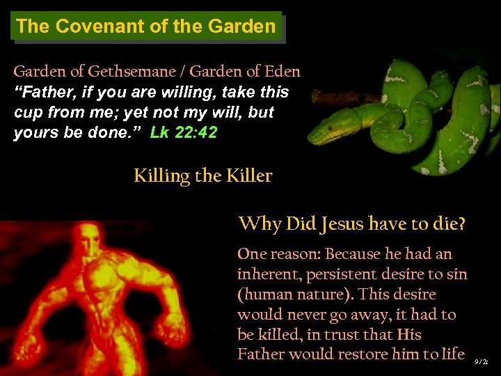 The Covenant of the Garden of Gethsemane / Garden of Eden “Father, if you