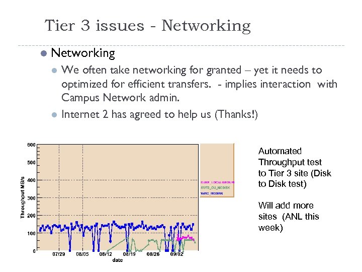 Tier 3 issues - Networking l l We often take networking for granted –
