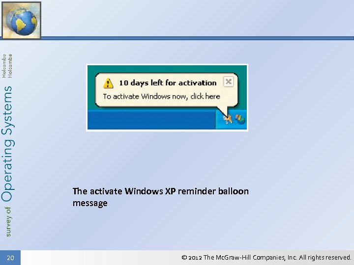 how to disable windows xp activation reminder
