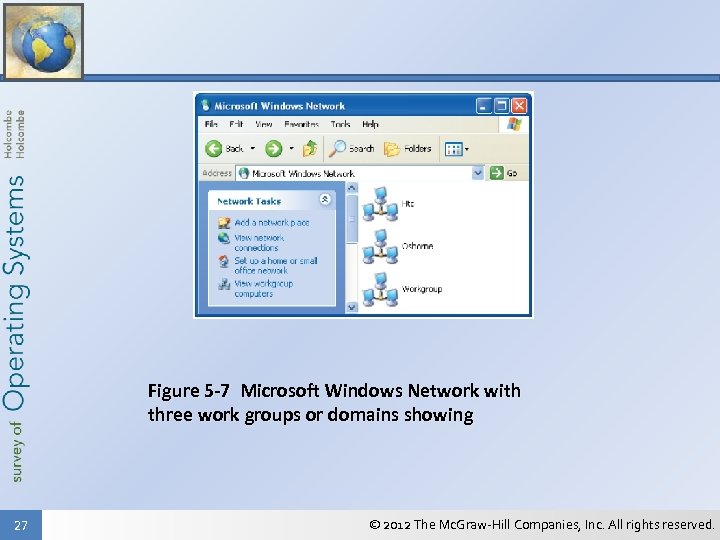 Figure 5 -7 Microsoft Windows Network with three work groups or domains showing 27