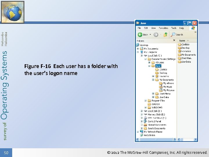 Figure F-16 Each user has a folder with the user’s logon name 50 ©