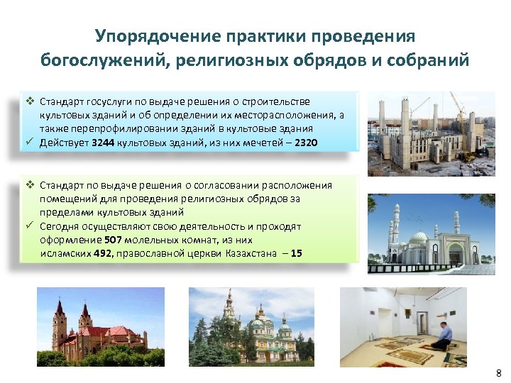 Упорядочение практики проведения богослужений, религиозных обрядов и собраний v Стандарт госуслуги по выдаче решения