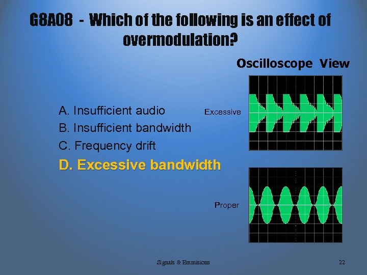 G 8 A 08 - Which of the following is an effect of overmodulation?