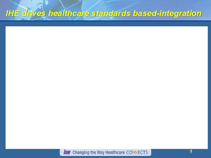 IHE drives healthcare standards based-integration 5 