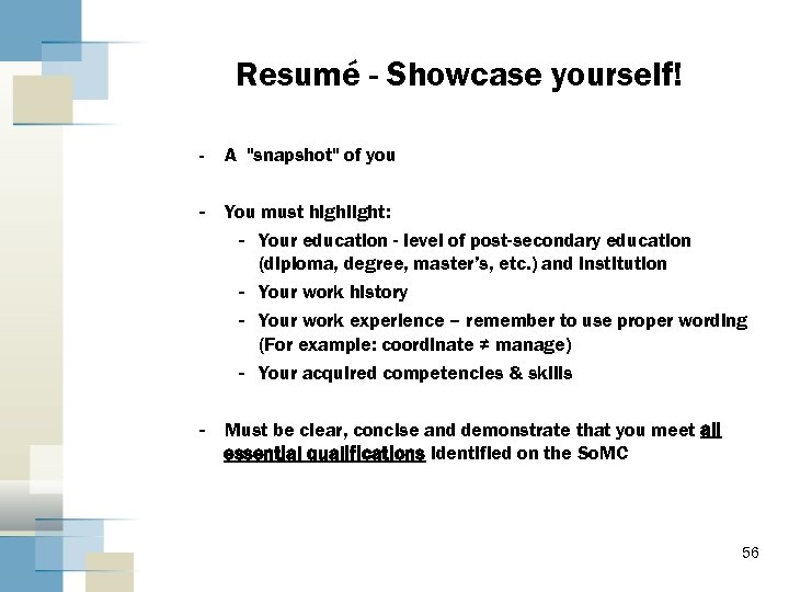 Resumé - Showcase yourself! - A 