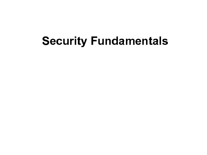 Security Fundamentals 