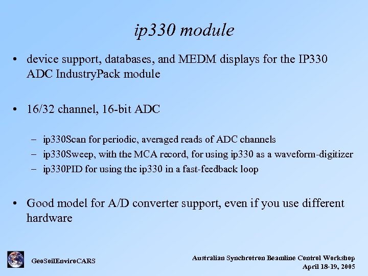 ip 330 module • device support, databases, and MEDM displays for the IP 330