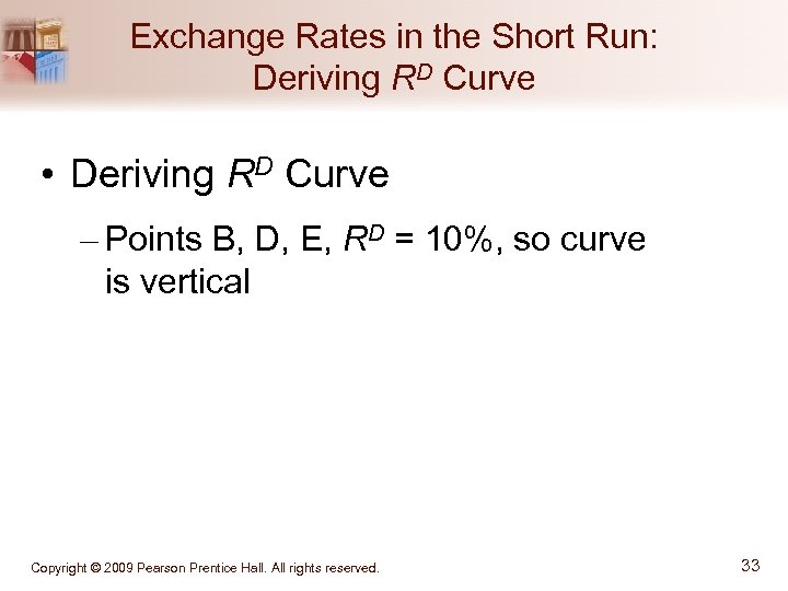 Exchange Rates in the Short Run: Deriving RD Curve • Deriving RD Curve –