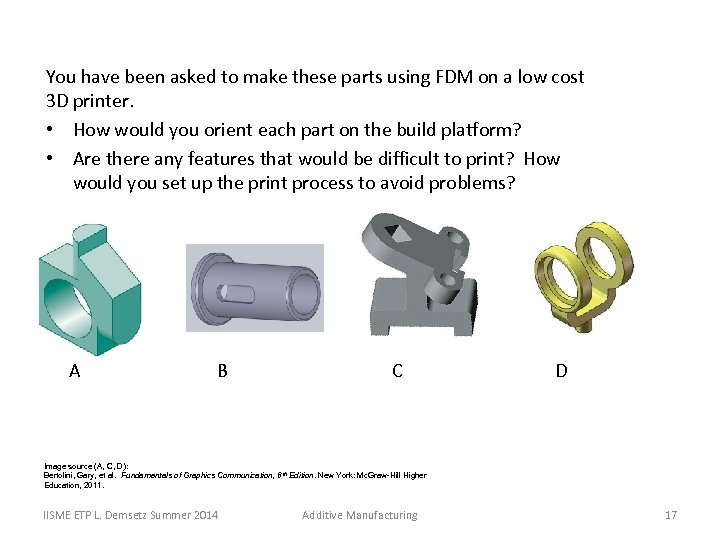 You have been asked to make these parts using FDM on a low cost
